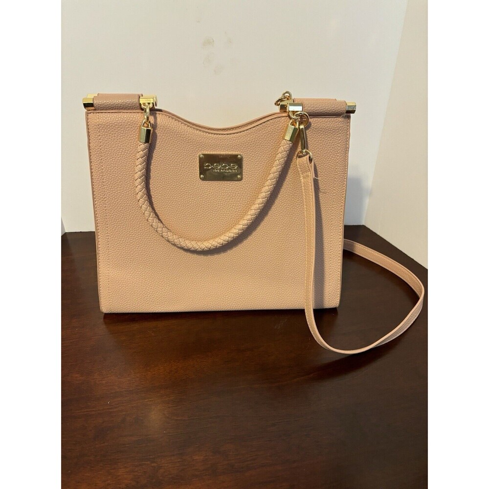 Bebe Clairee Blush Tote Crossbody Bag Huge Light Pink Travel Adjustable Strap